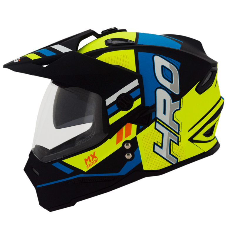 Casco HRO MX 330 lateral negro amarillo