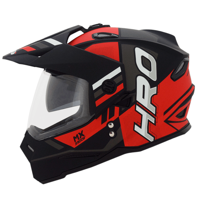 Casco HRO MX 330 lateral negro rojo