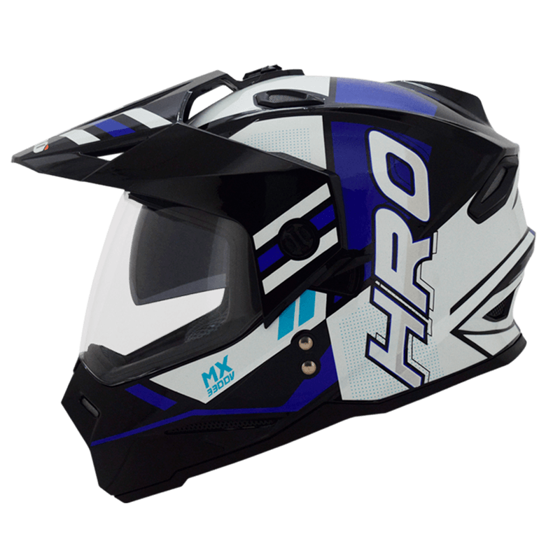 Casco HRO MX 330 lateral azul mate negro