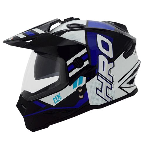 Casco HRO MX 330 lateral azul mate negro