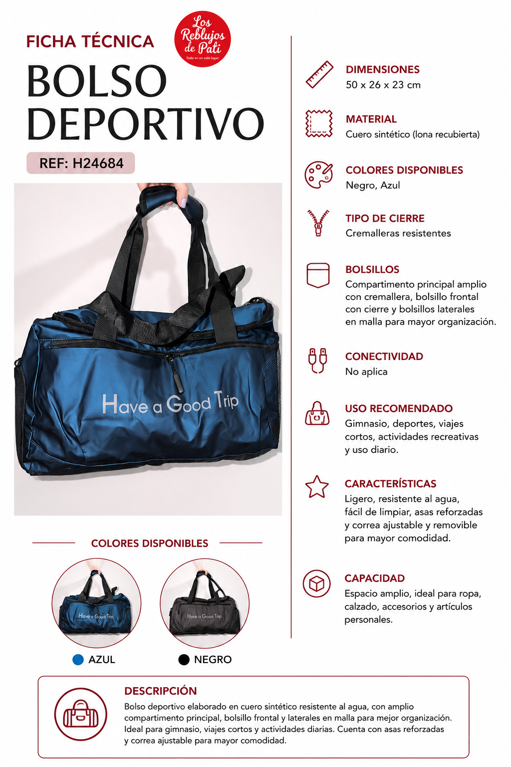 Bolso deportivo cuero sintético Fitglance
