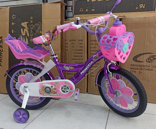 Bicicleta Princesa metalizada rin 12 Fitglance